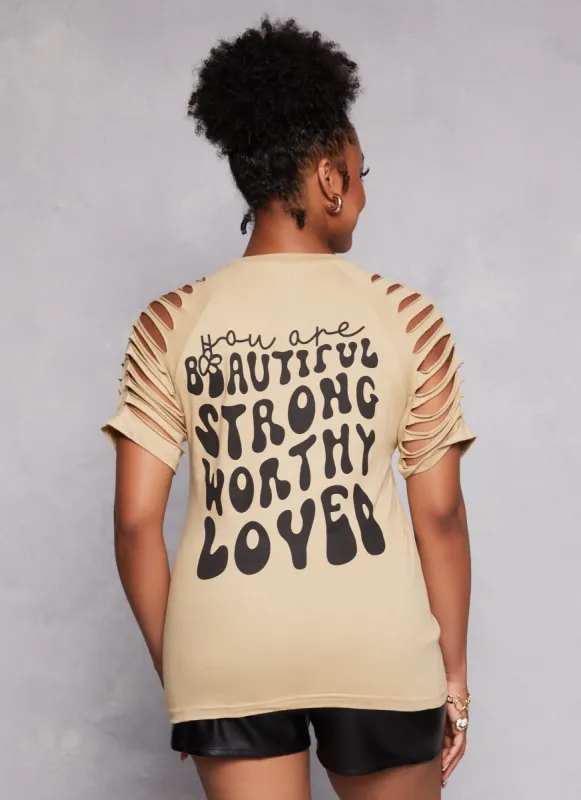 Plus Size Sequin Beautiful Laser Cut Graphic Top sold by Rainbow