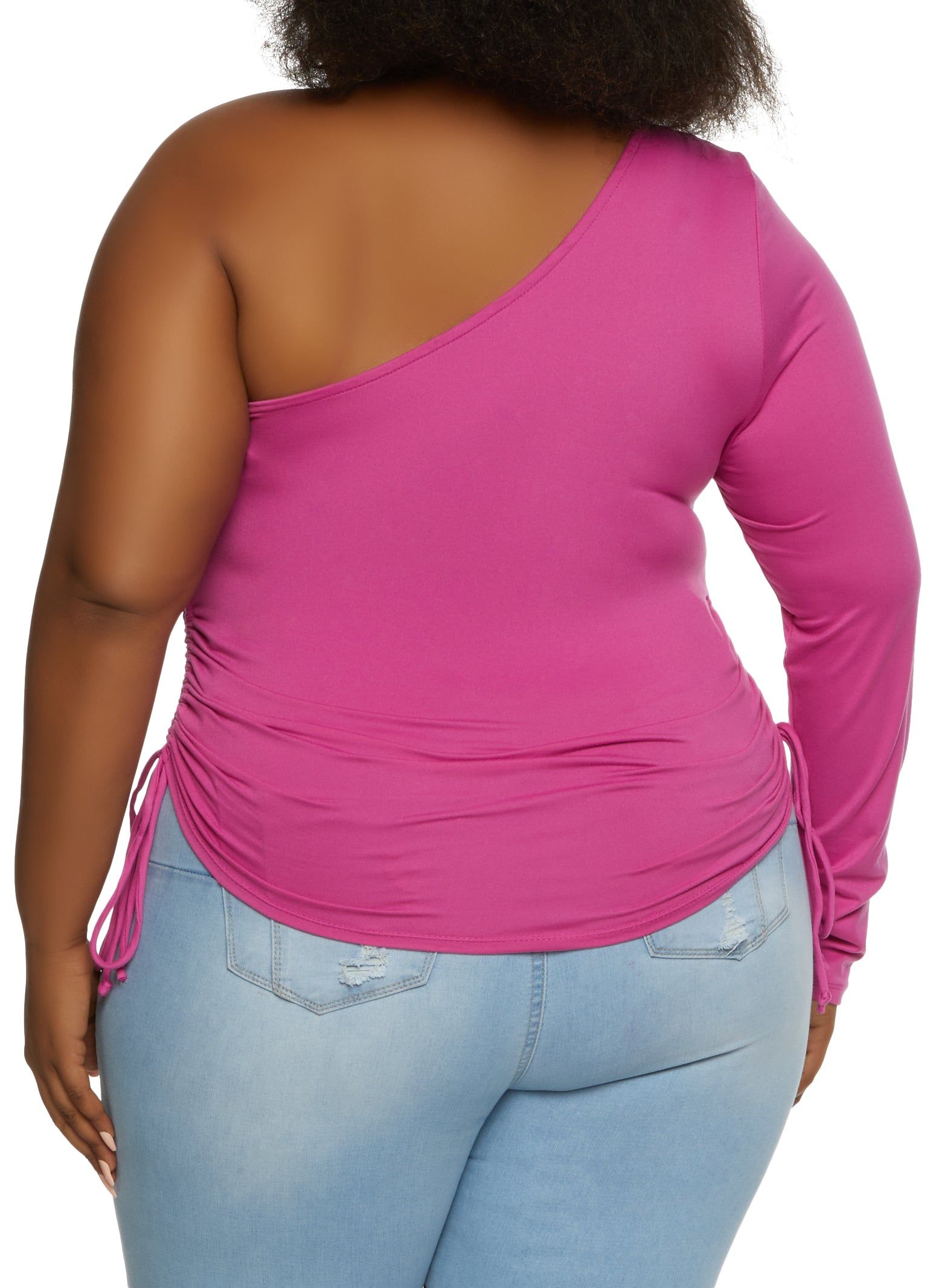 Plus Size Ruched One Shoulder Top sold by Rainbow product image thumbnail 2