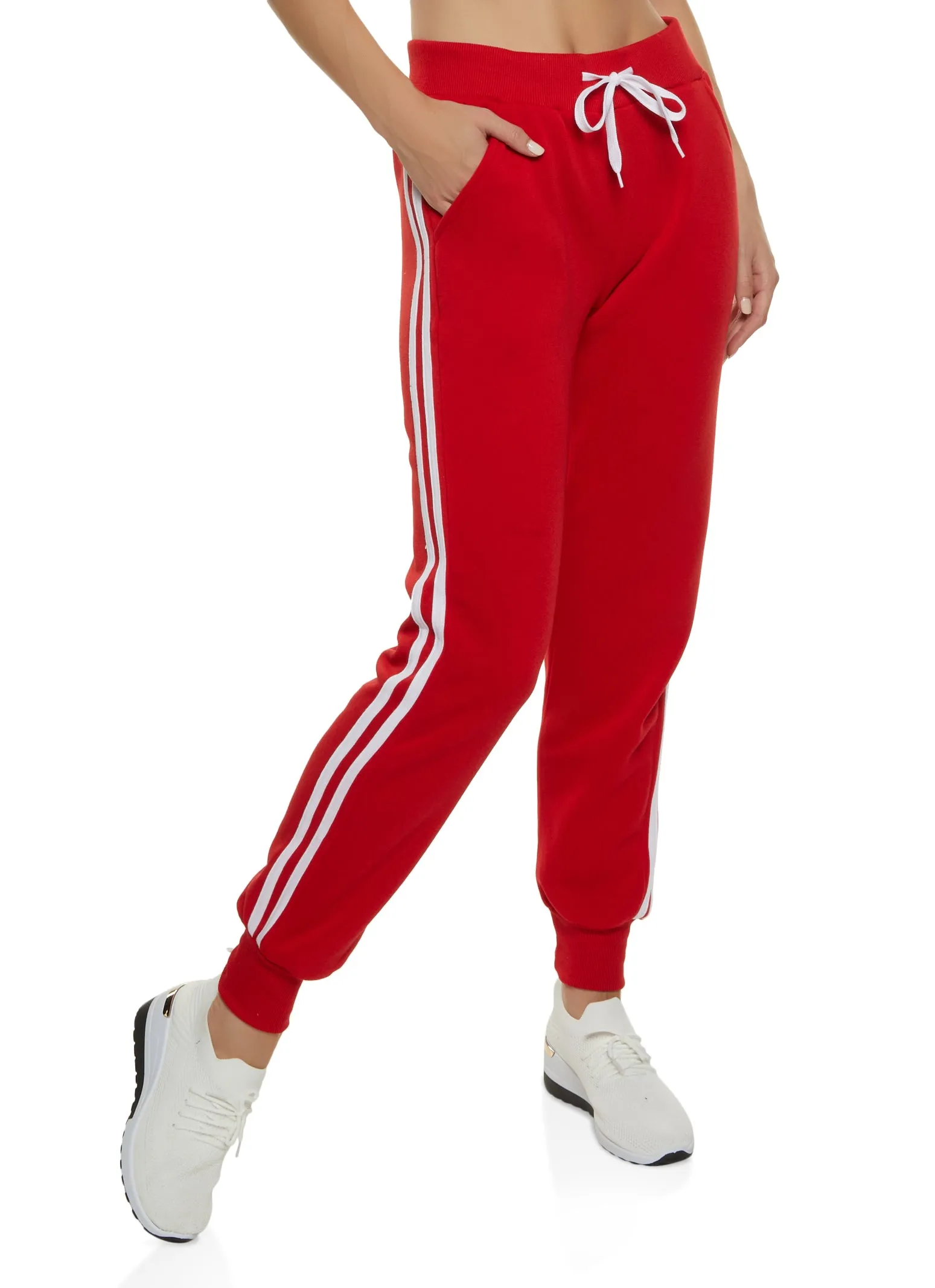 Drawstring Varsity Stripe Joggers sold by Rainbow