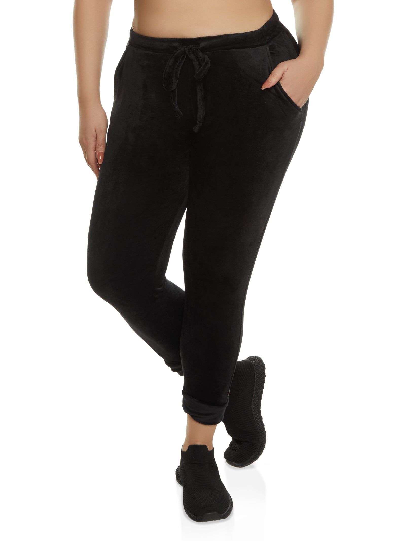 Plus Size Velour High Waisted Joggers sold by Rainbow