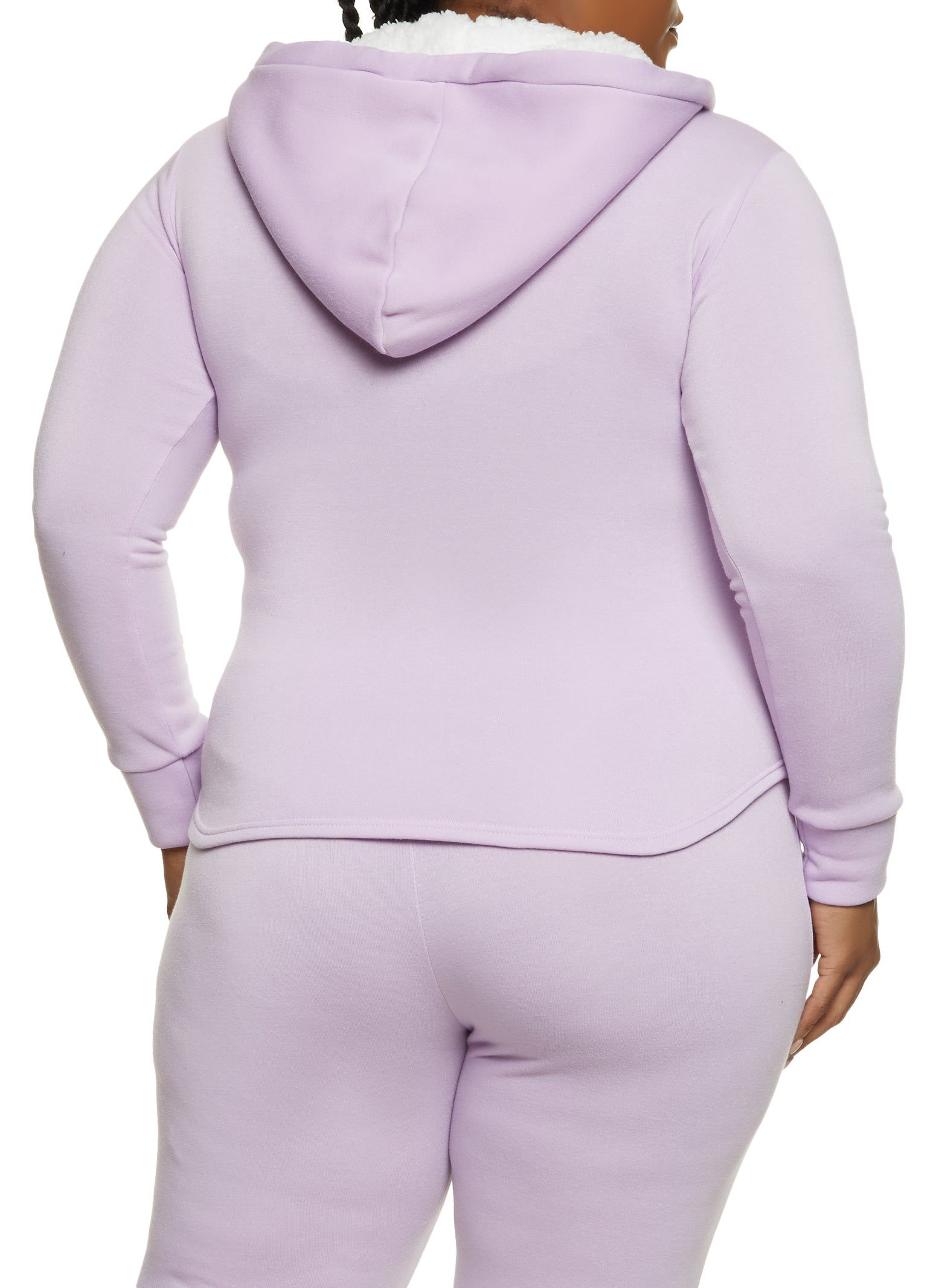Plus Size Fleece Sherpa Lined Hoodie sold by Rainbow product image thumbnail 3