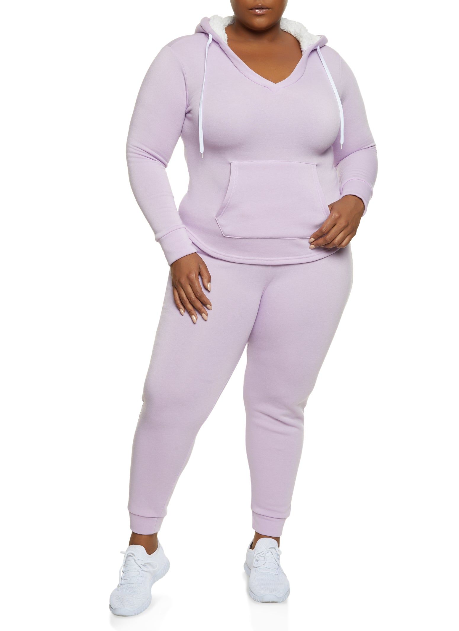 Plus Size Fleece Sherpa Lined Hoodie sold by Rainbow product image thumbnail 2