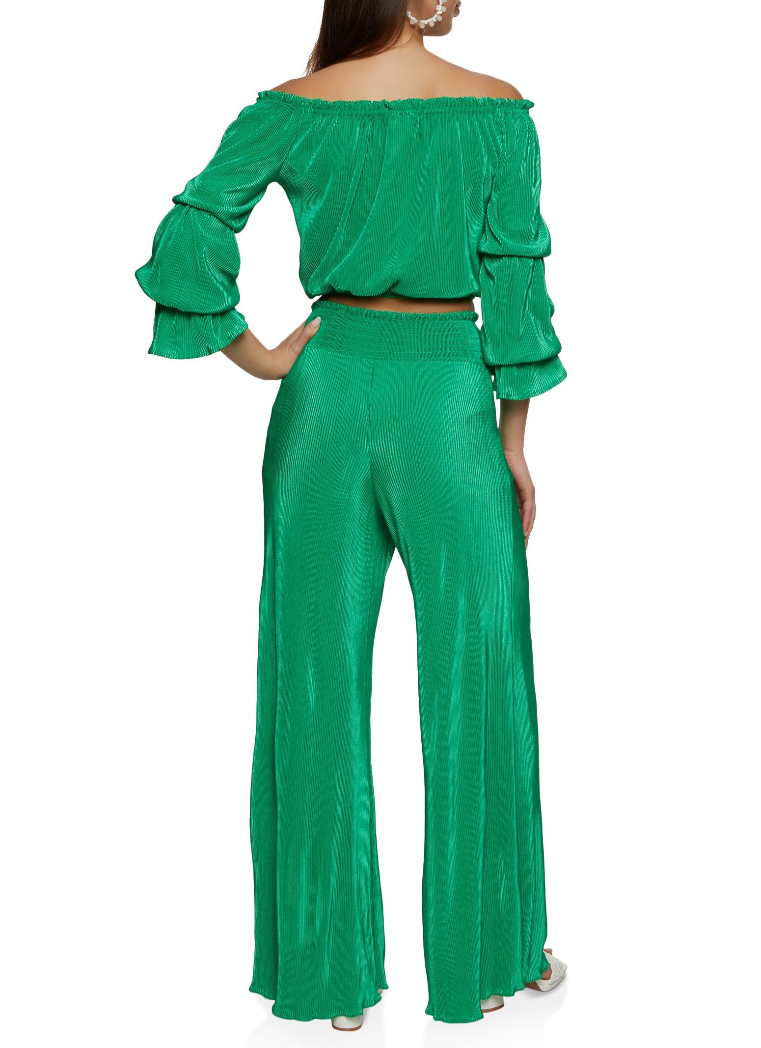 Off the Shoulder Top and Smocked Waist Palazzo Pants sold by Rainbow product image thumbnail 2
