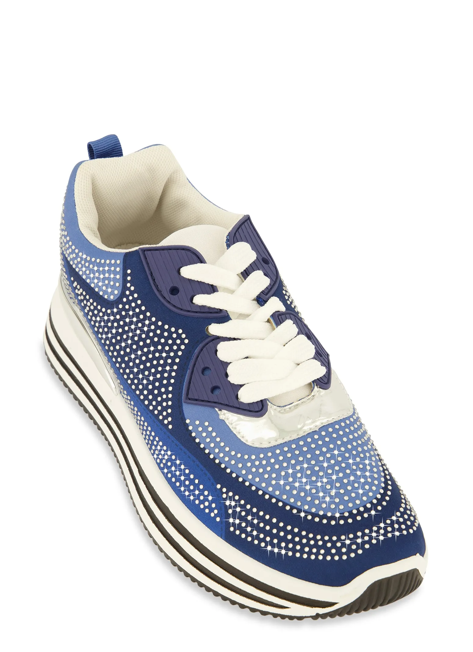 Rhinestone Color Block Platform Sneakers sold by Rainbow