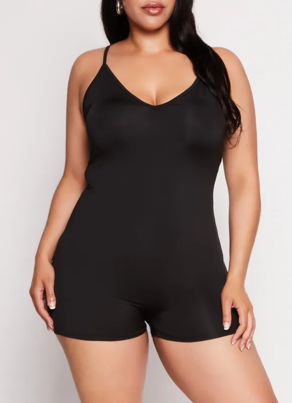 Plus Size Daisy V Neck Romper sold by Rainbow