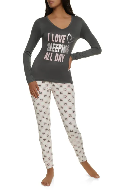 Love Sleeping Pajama Top and Velour Pants sold by Rainbow