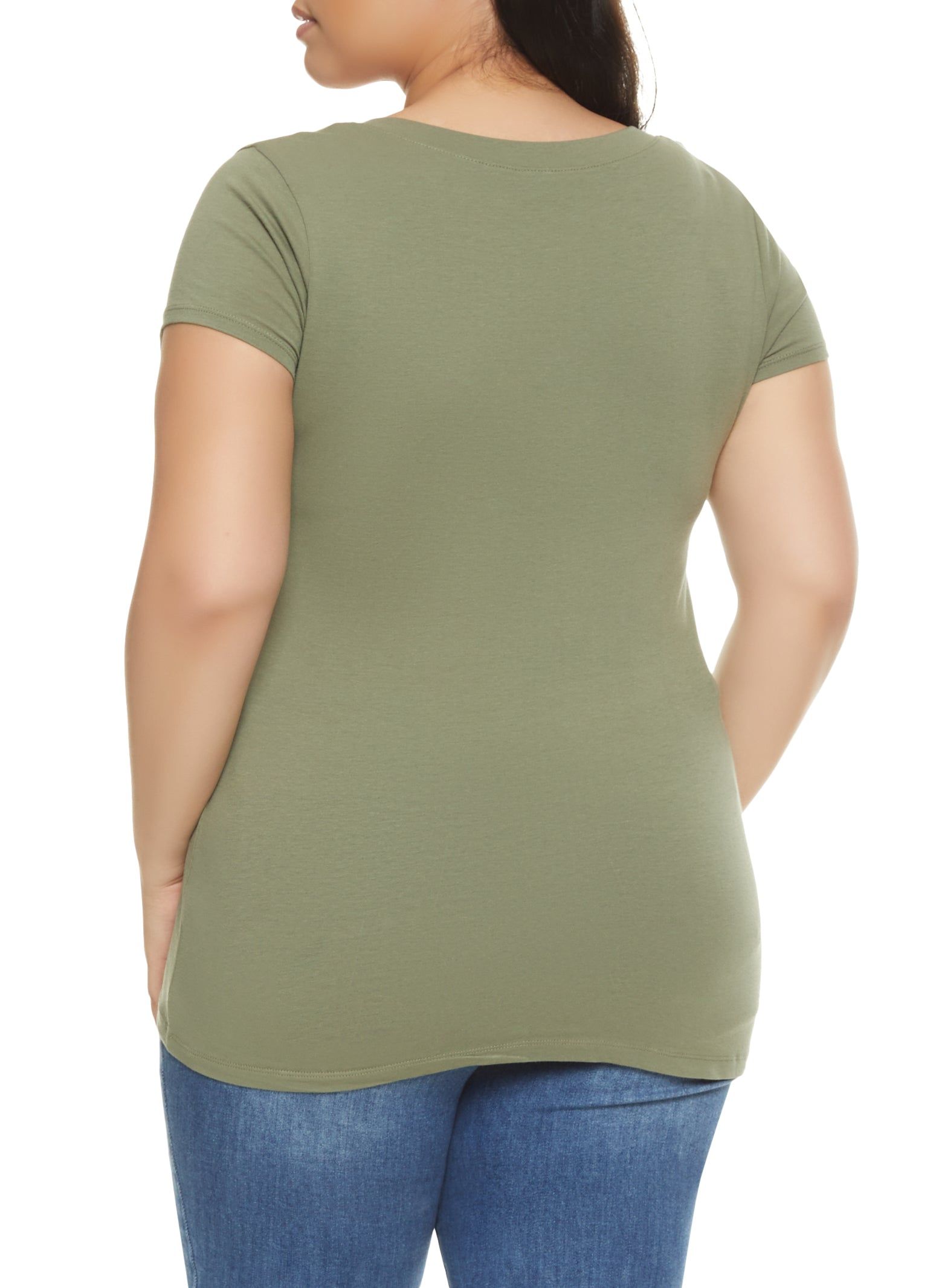 Plus Size V Neck Tee sold by Rainbow product image thumbnail 2