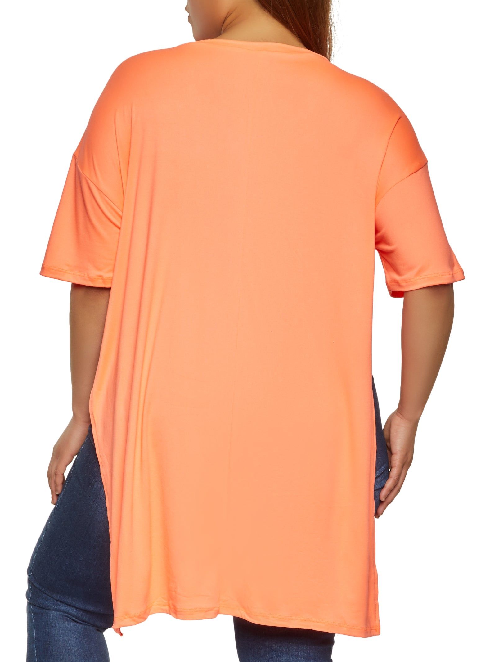 Plus Size Side Slit V Neck Tee sold by Rainbow product image thumbnail 2