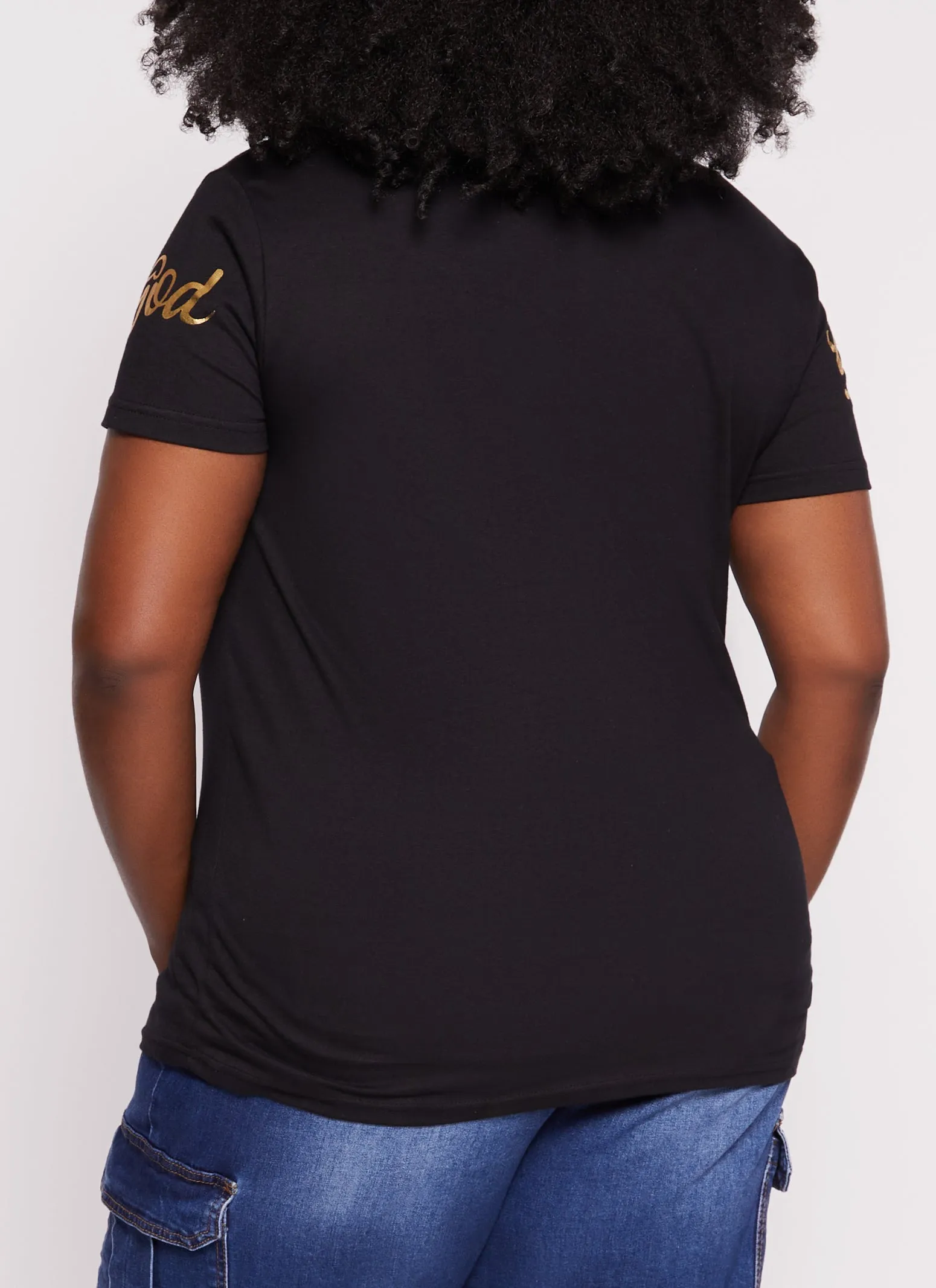 Plus Size With God All Things Are Possible Sequin Graphic Tee sold by Rainbow product image thumbnail 3