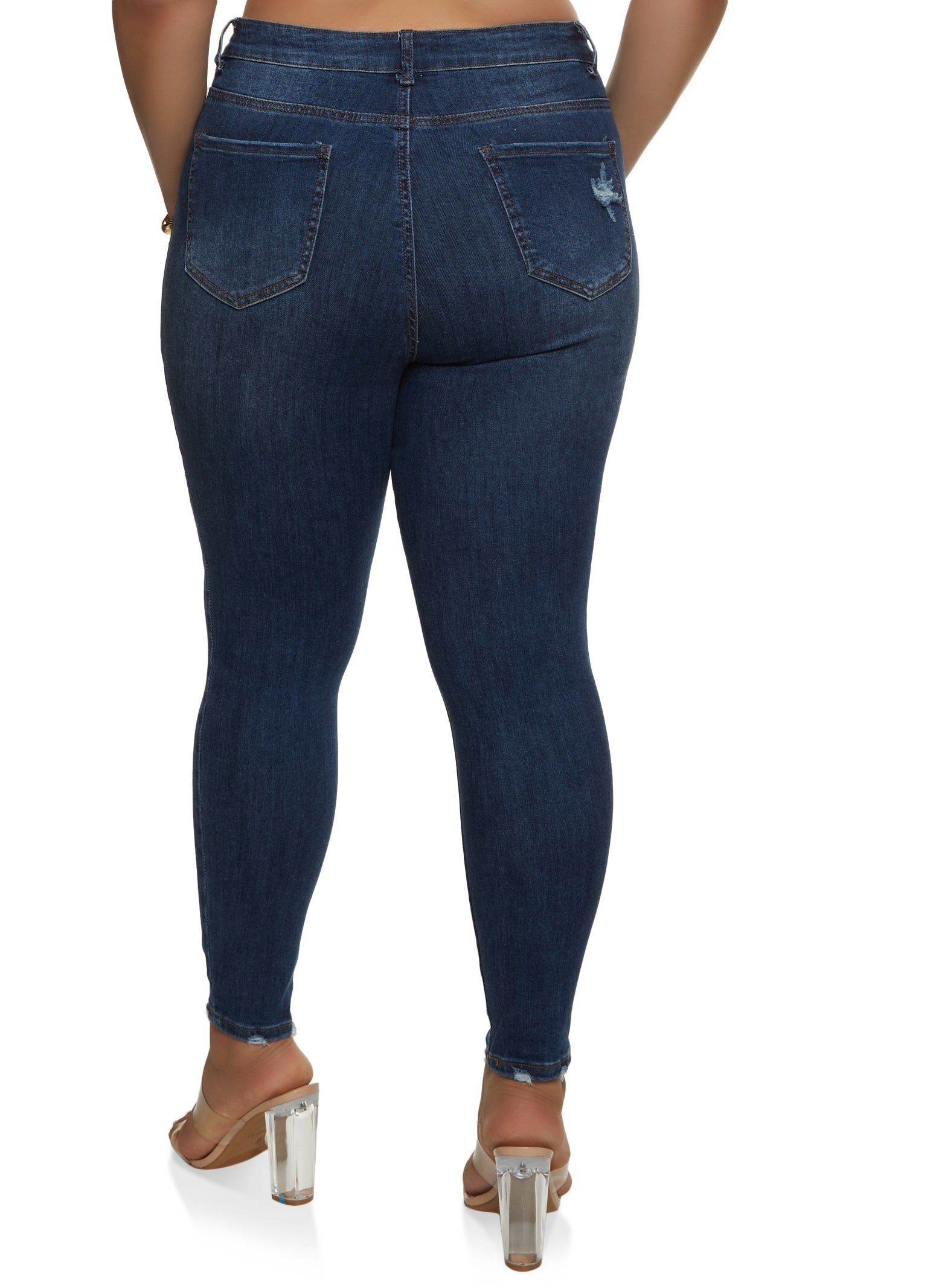 Plus Size WAX Distressed High Rise Skinny Jeans sold by Rainbow product image thumbnail 2