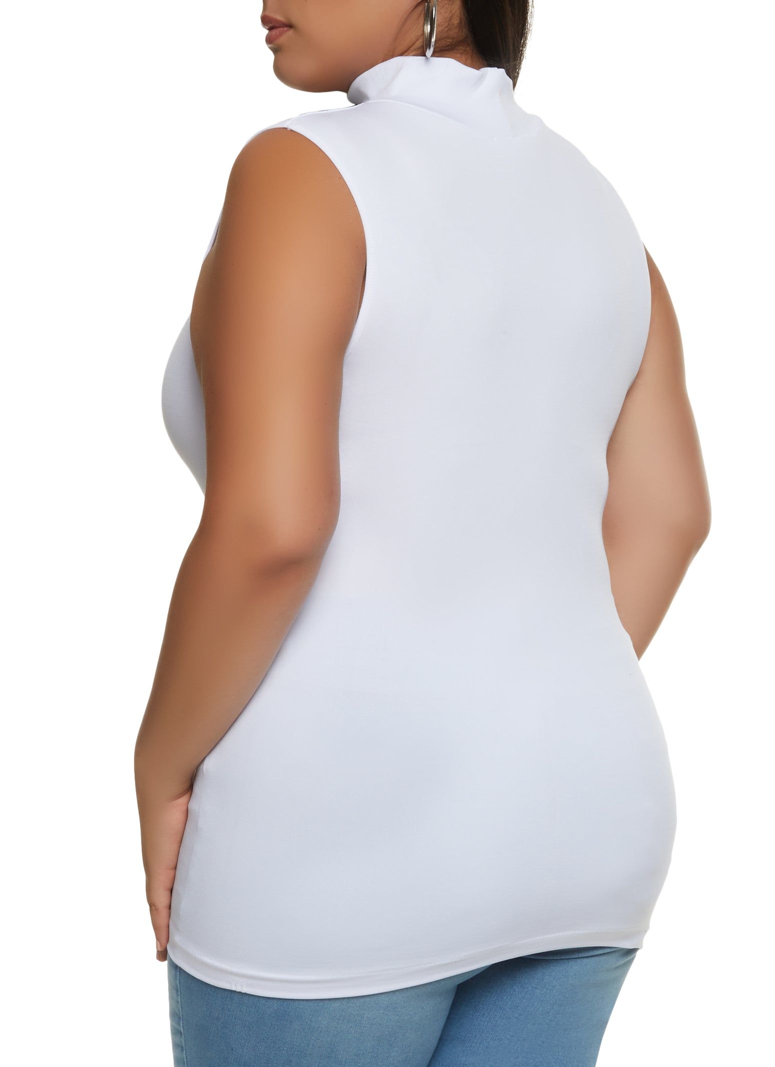 Plus Size Solid Mock Neck Tank Top sold by Rainbow product image thumbnail 2