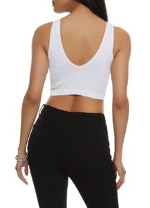 Rhinestone Keyhole Cropped Tank Top sold by Rainbow