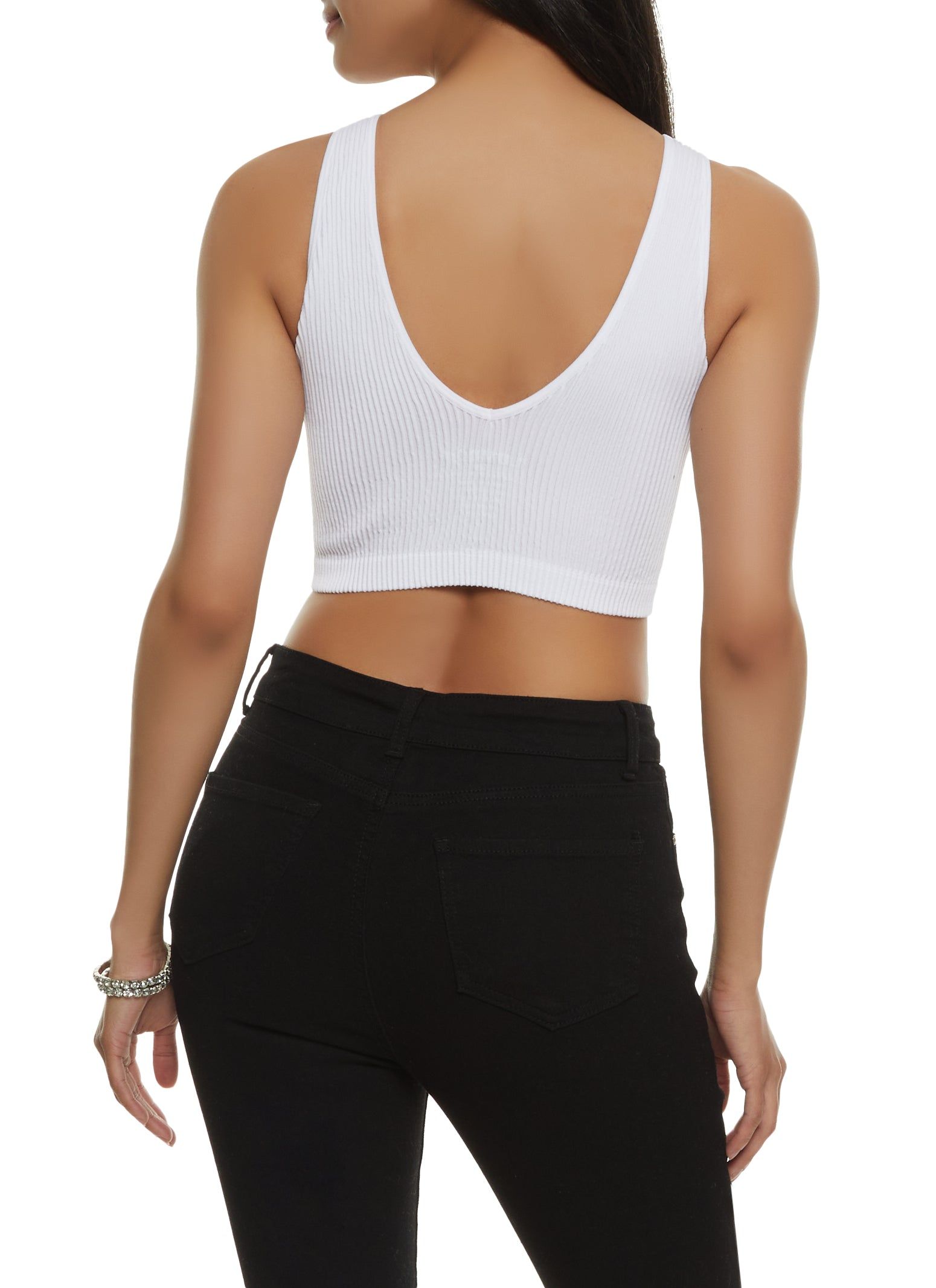 Rhinestone Keyhole Cropped Tank Top sold by Rainbow product image thumbnail 2