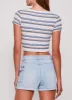 Rib Knit Striped Scoop Neck Crop Top sold by Rainbow