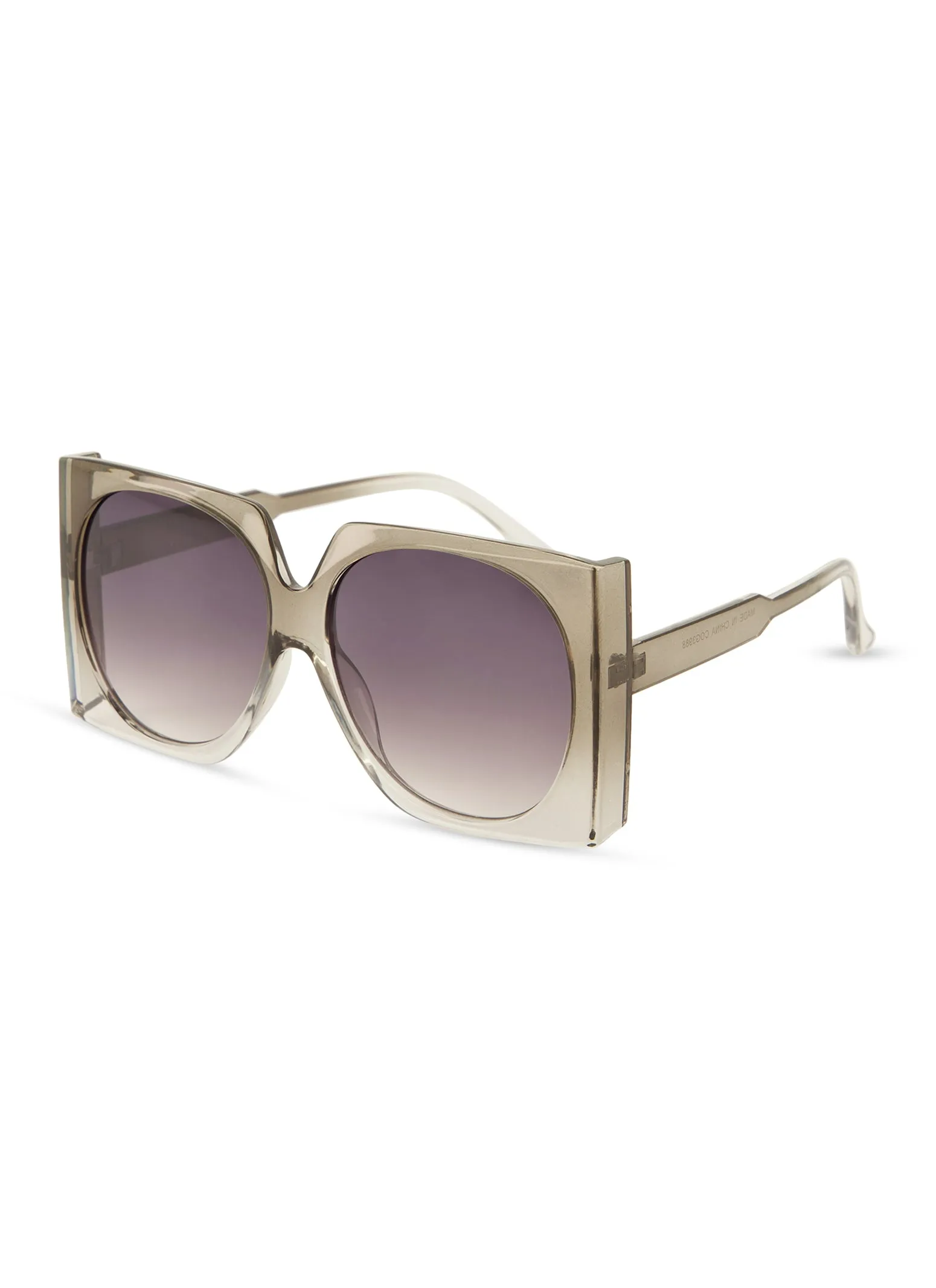 Ombre Clear Frame Oversized Square Sunglasses sold by Rainbow product image thumbnail 3