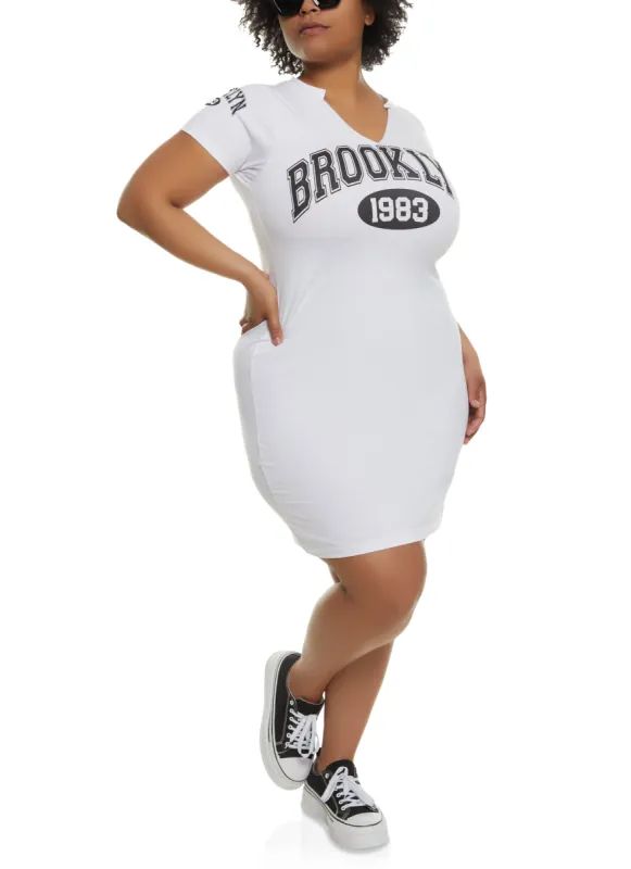 Plus Size Brooklyn 1983 T Shirt Dress sold by Rainbow