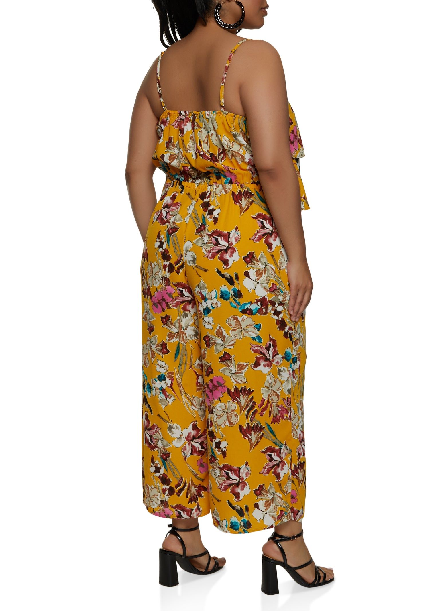 Plus Size Floral Ruffled Wide Leg Jumpsuit sold by Rainbow product image thumbnail 2