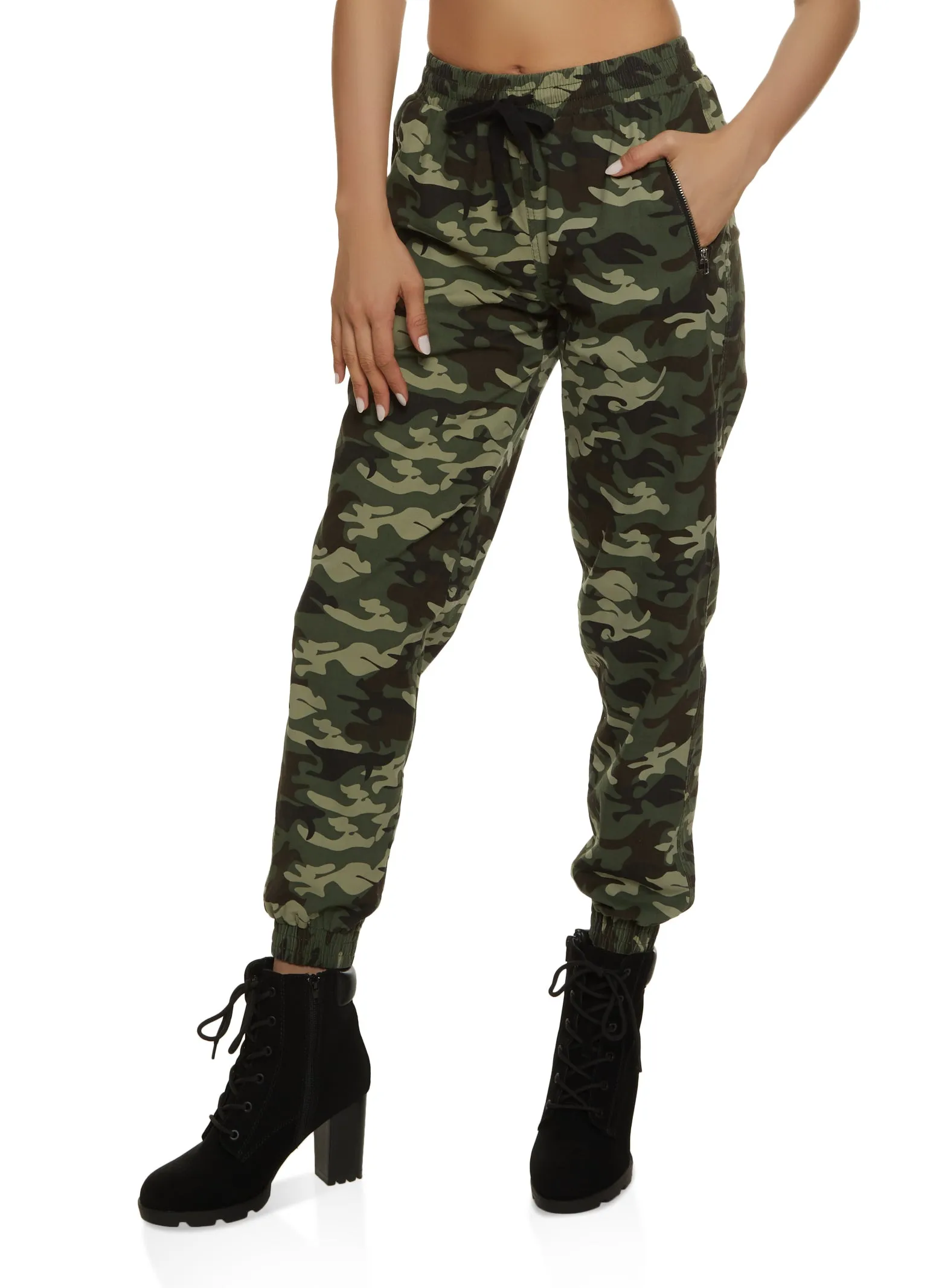 Camo Drawstring Joggers sold by Rainbow