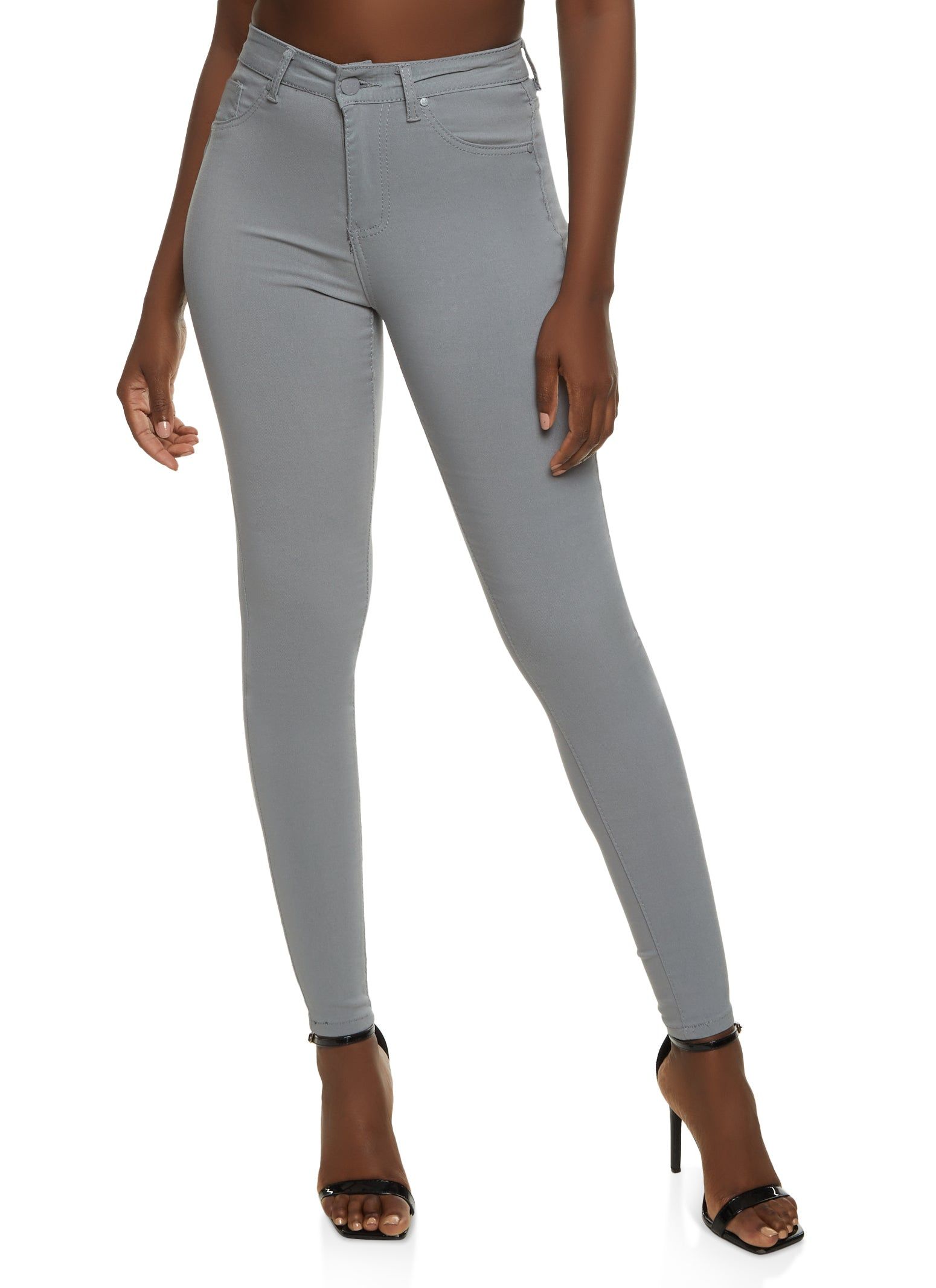 Solid Hyper Stretch High Waisted Skinny Pants sold by Rainbow