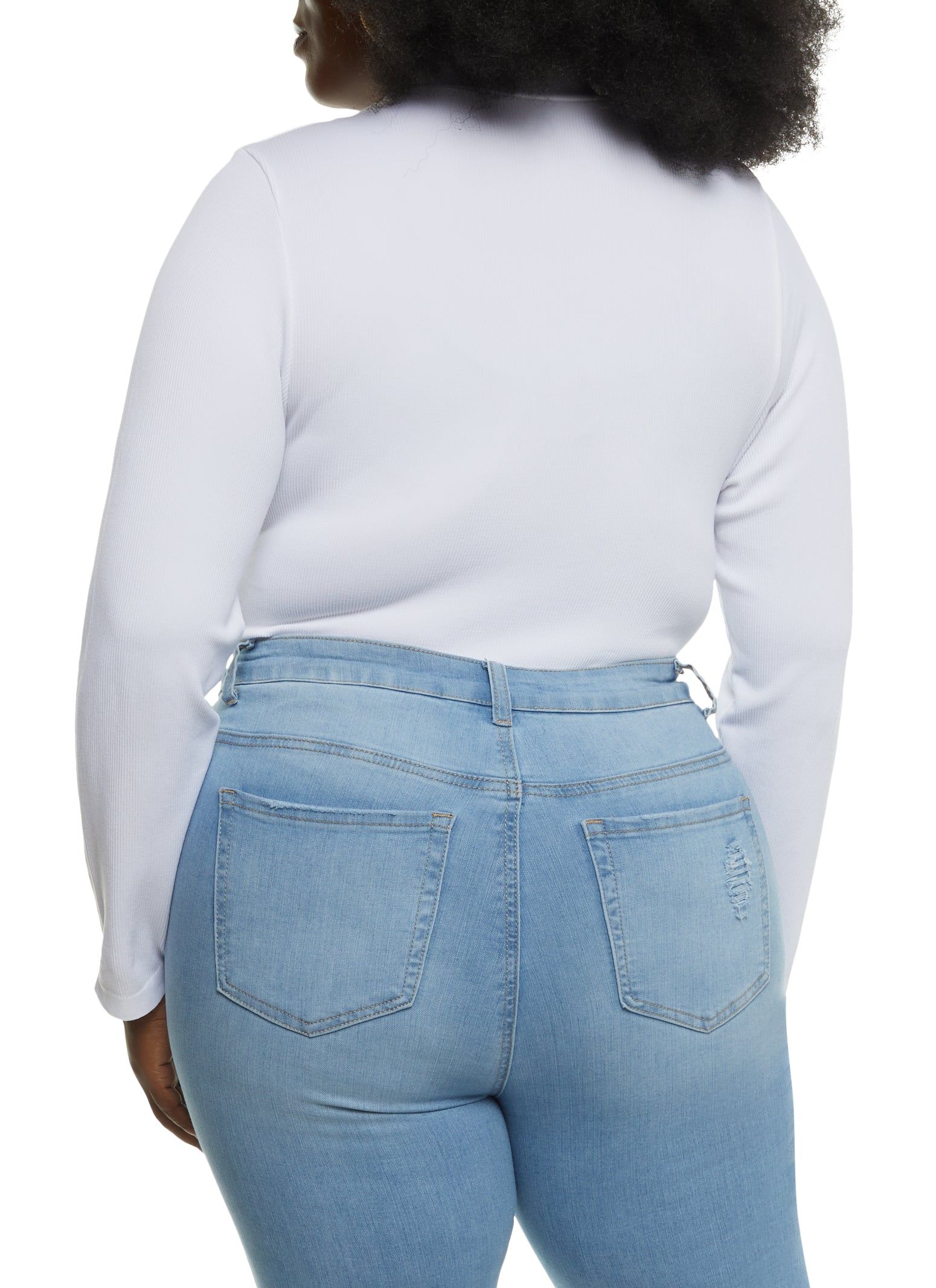 Plus Size Long Sleeve Mock Neck Bodysuit sold by Rainbow product image thumbnail 3