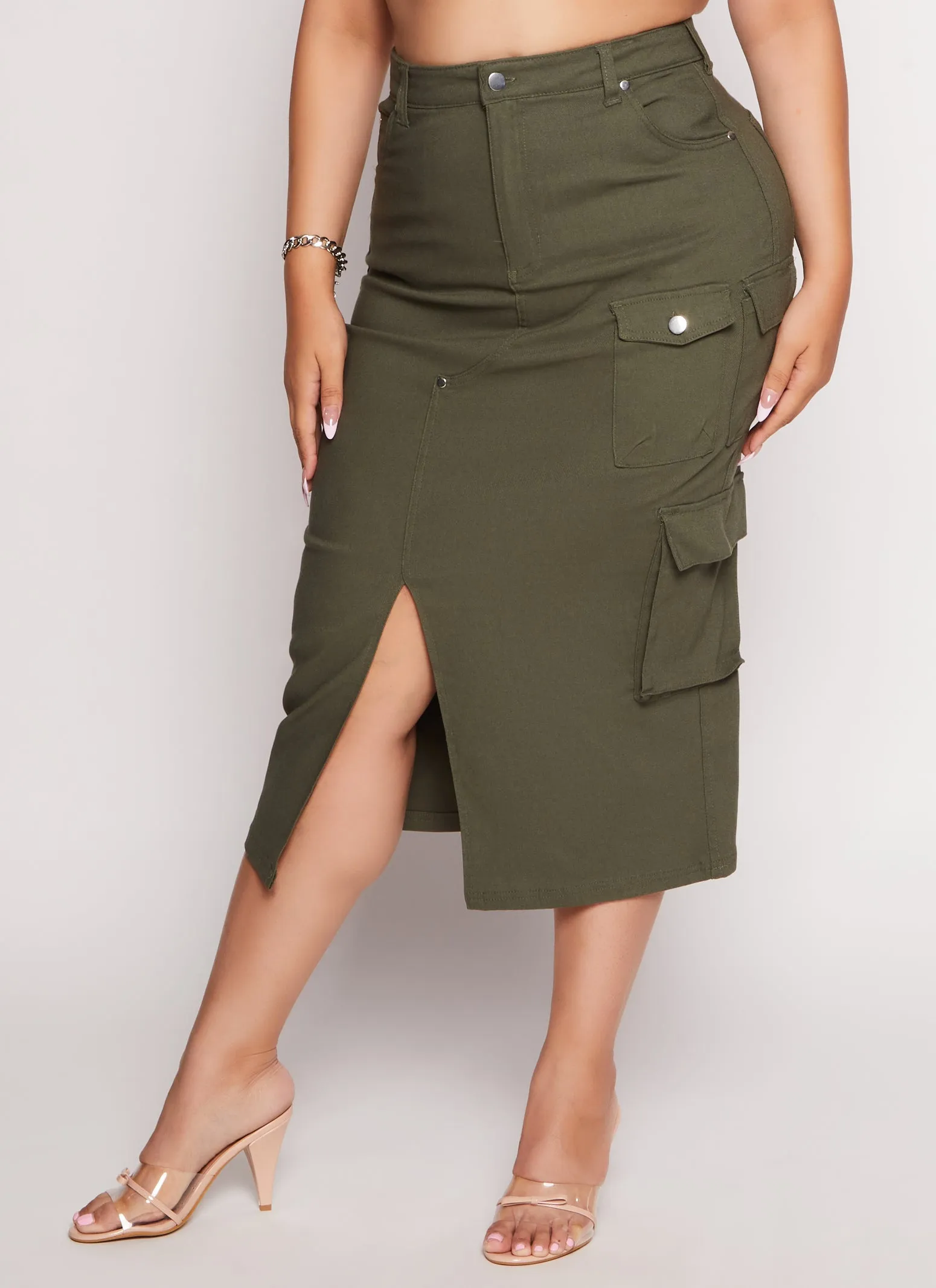 Plus Size Cargo Pocket Pencil Skirt sold by Rainbow product image thumbnail 2
