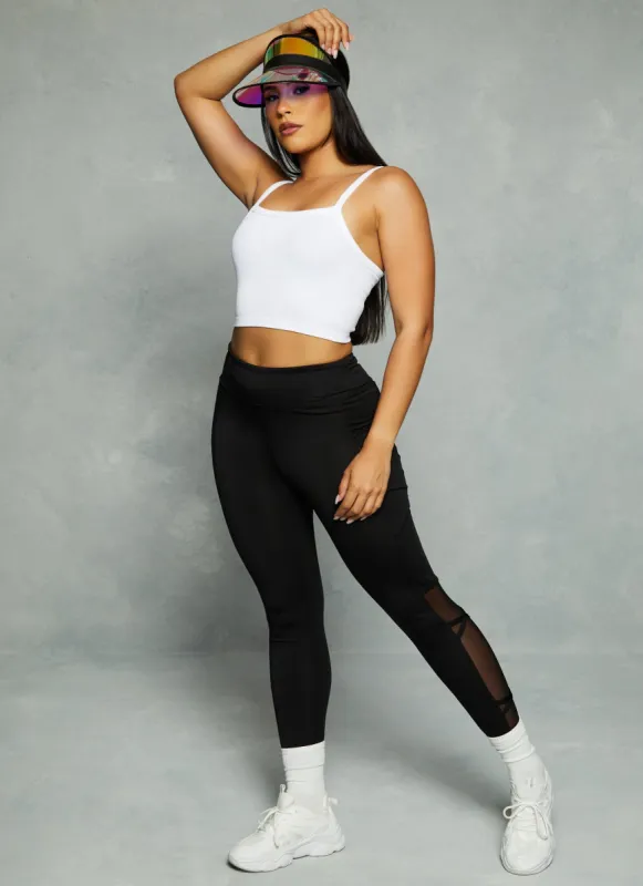 Caged Mesh Detail Leggings sold by Rainbow