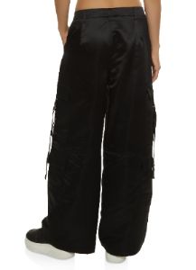 Satin Wide Leg Cargo Pants sold by Rainbow