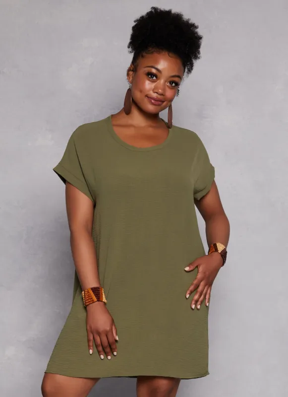 Plus Size Airy Shift Dress sold by Rainbow