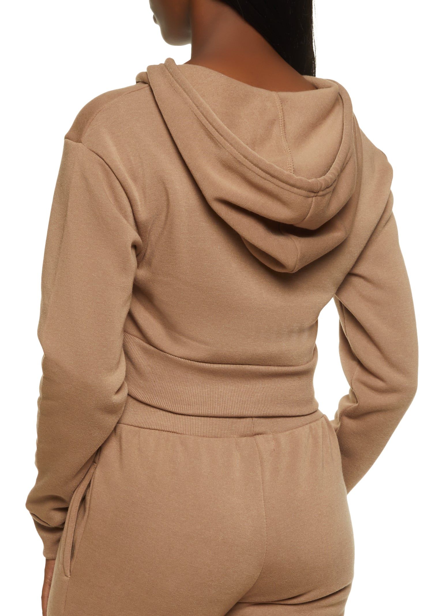 Fleece Zip Up Cropped Hoodie sold by Rainbow product image thumbnail 3