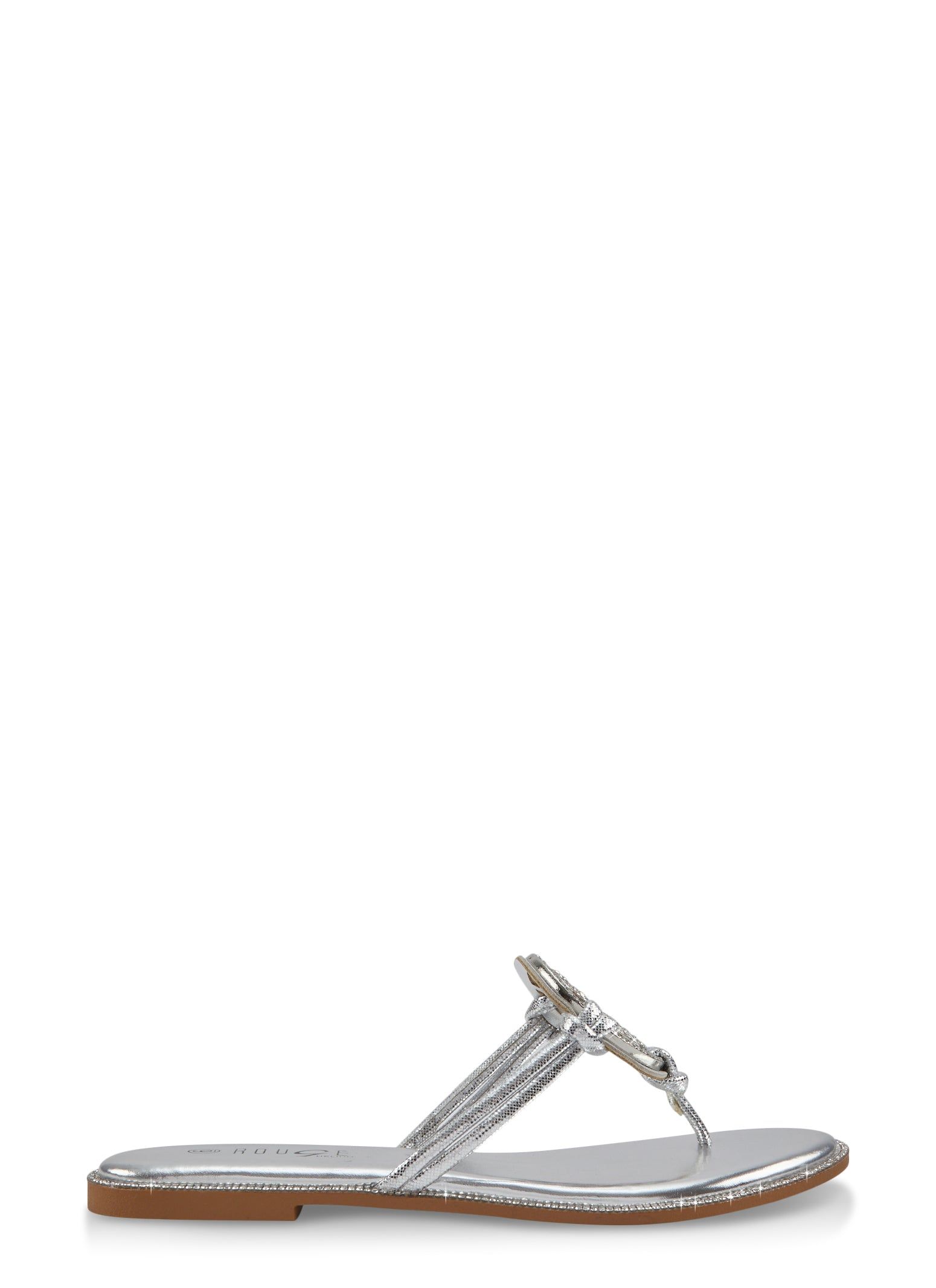 Rhinestone Trim Geo Pendant Thong Slide Sandals sold by Rainbow product image thumbnail 2