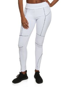 High Waist Contrast Piping Leggings sold by Rainbow