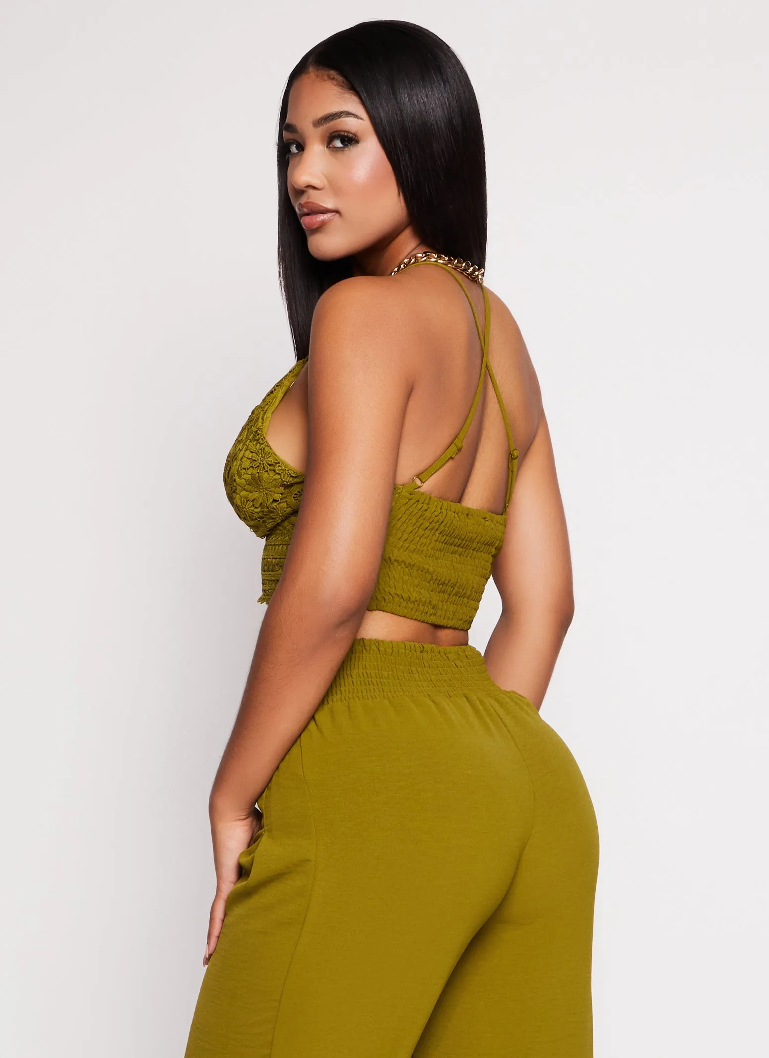 Patterned Crochet Knit Crop Top sold by Rainbow product image thumbnail 3