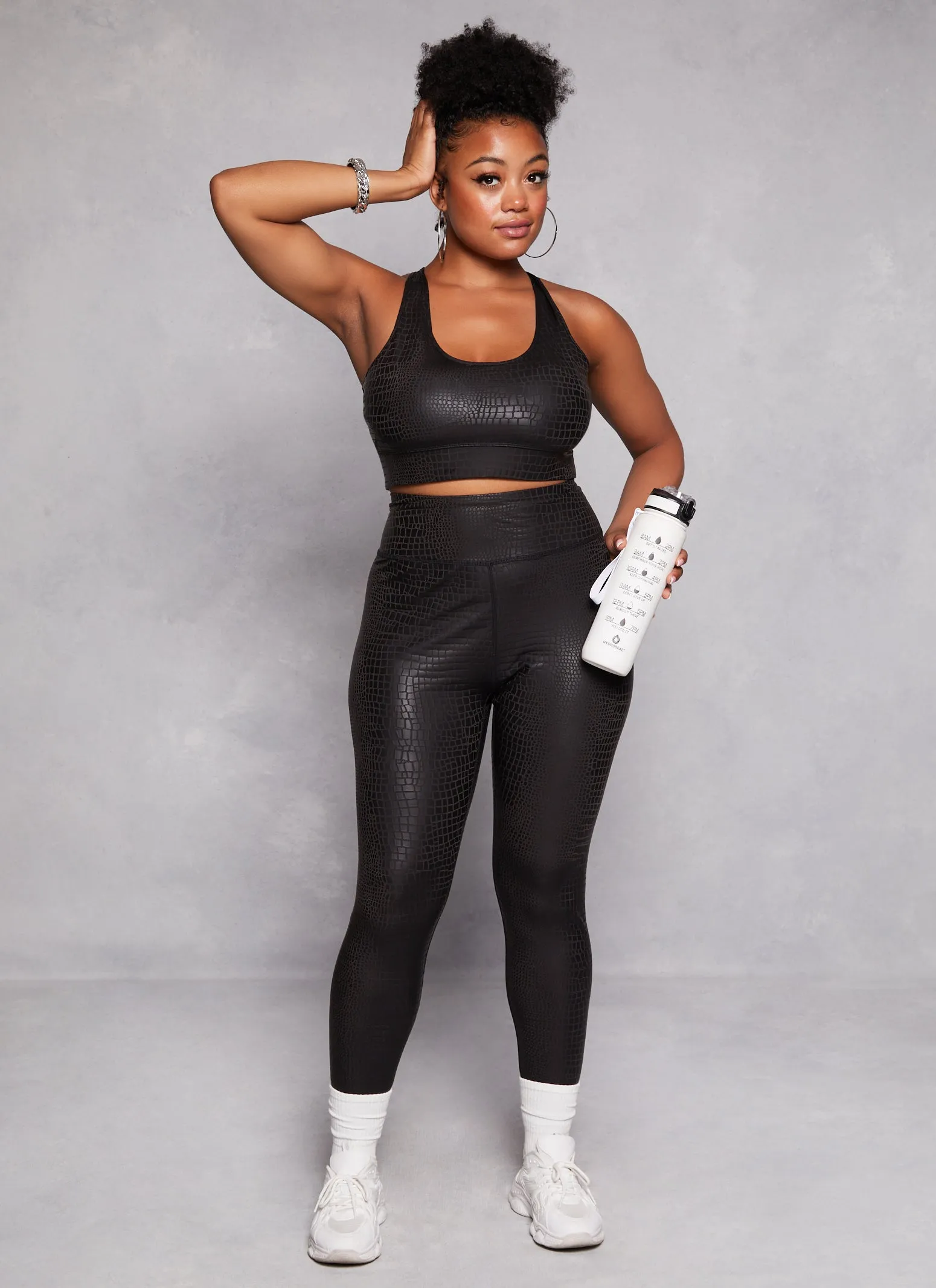 Plus Size Faux Croc Print Racerback Sports Bra sold by Rainbow product image thumbnail 2