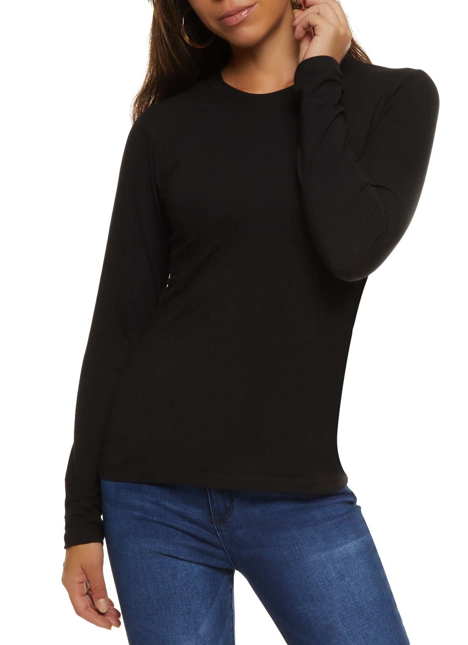 Basic Long Sleeve Crew Neck Tee sold by Rainbow