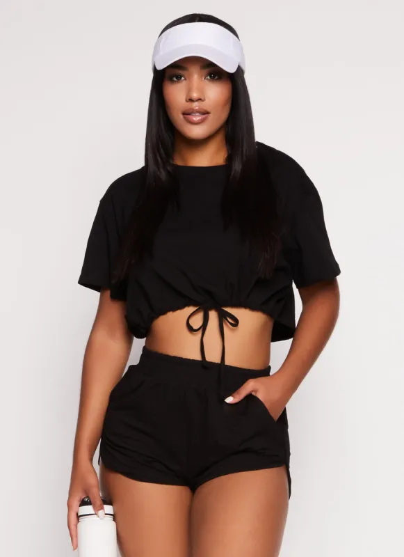 Daisy Crew Neck Drawstring Hem Tee sold by Rainbow