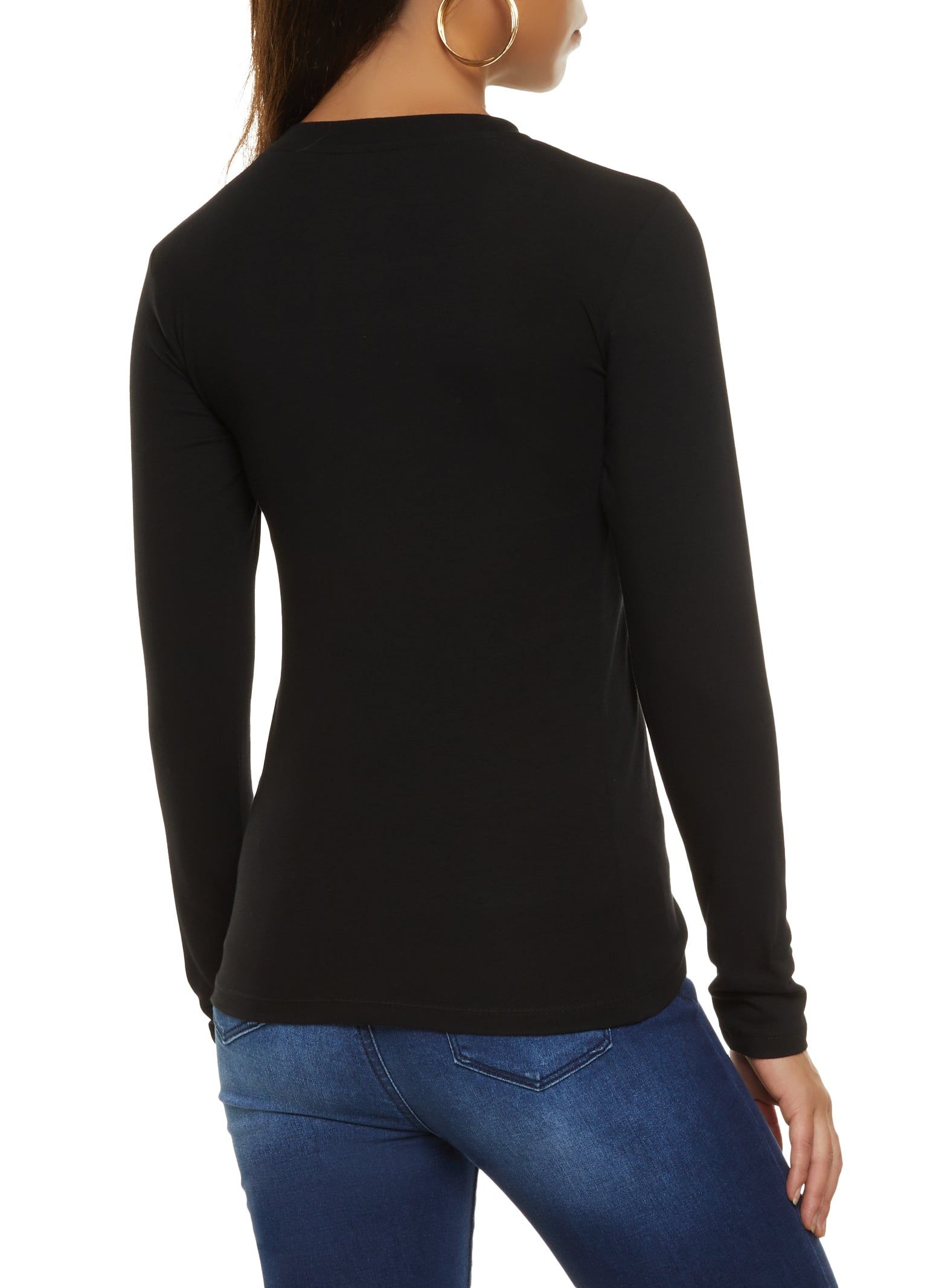 Basic Long Sleeve Crew Neck Tee sold by Rainbow product image thumbnail 2