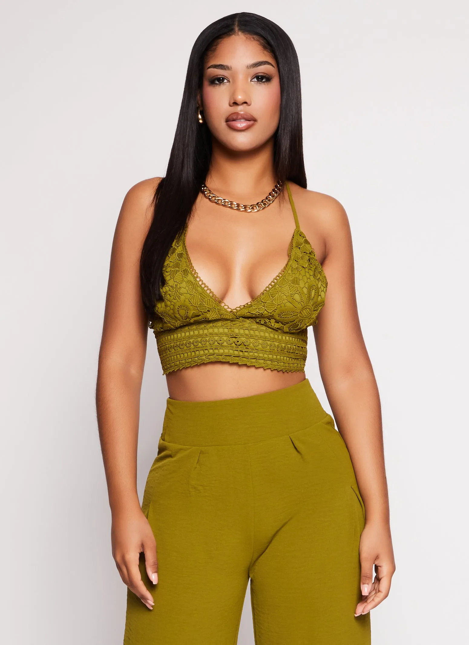 Patterned Crochet Knit Crop Top sold by Rainbow