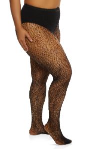 Plus Size Patterned Fishnet Tights sold by Rainbow