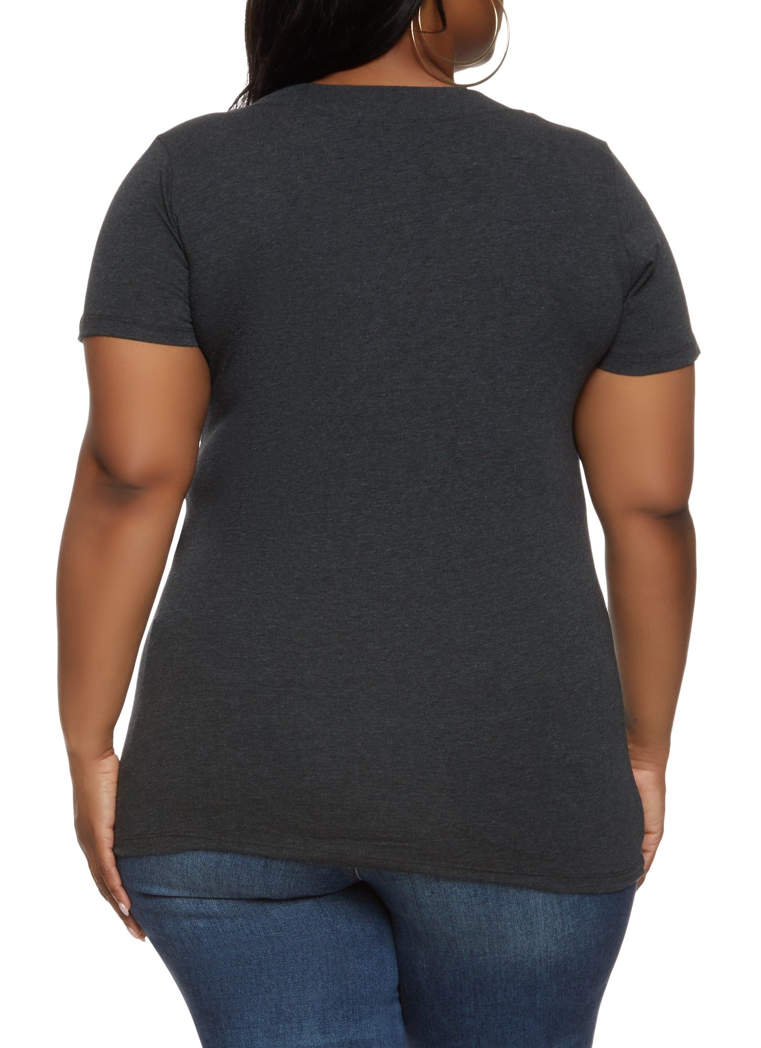 Plus Size Basic V Neck Tee sold by Rainbow product image thumbnail 2