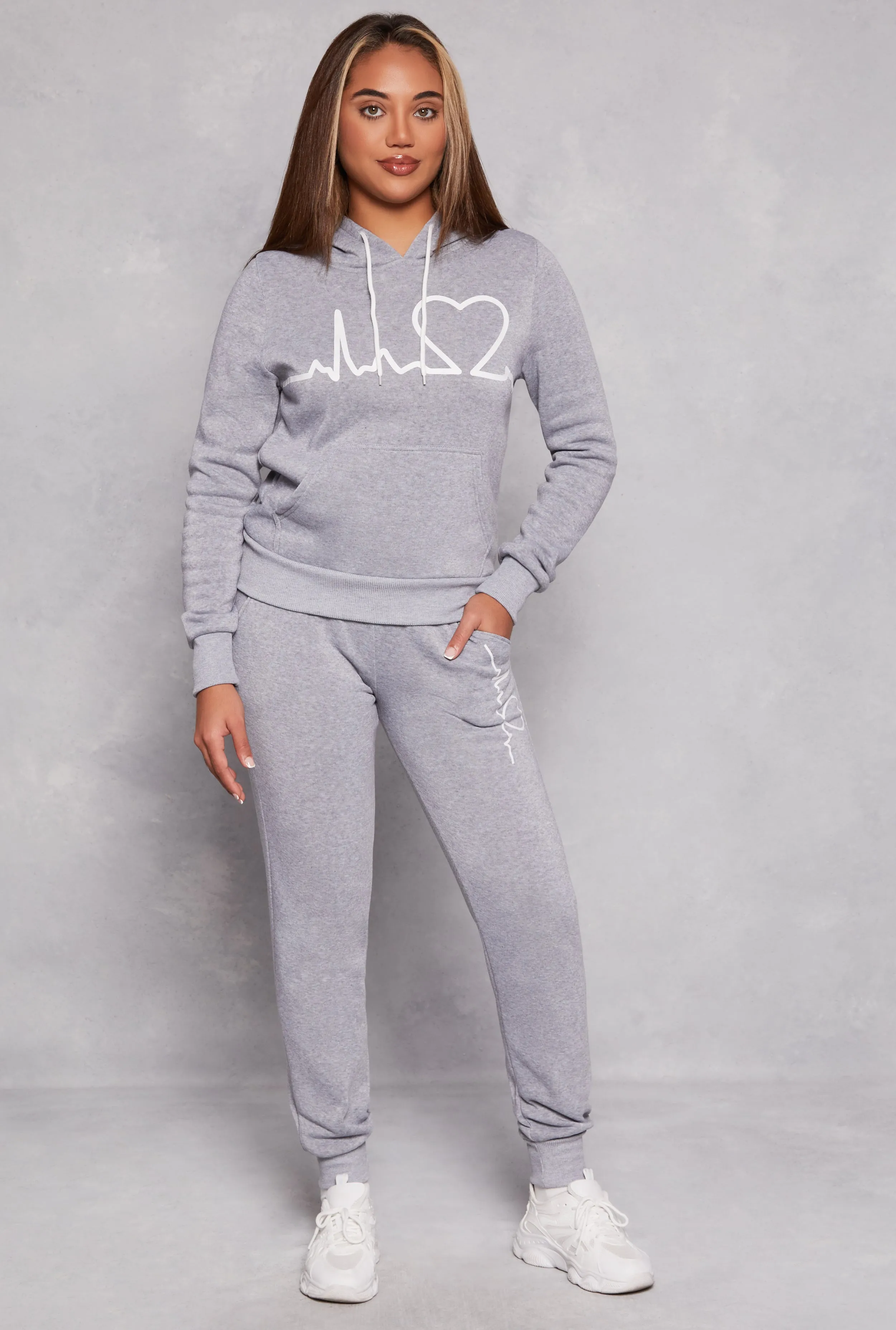 Heartbeat Graphic Joggers sold by Rainbow