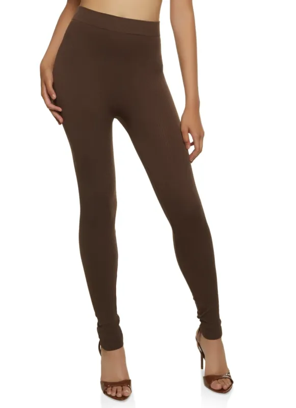 Solid Seamless Ribbed Leggings sold by Rainbow