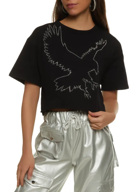Eagle Studded Graphic Tee sold by Rainbow