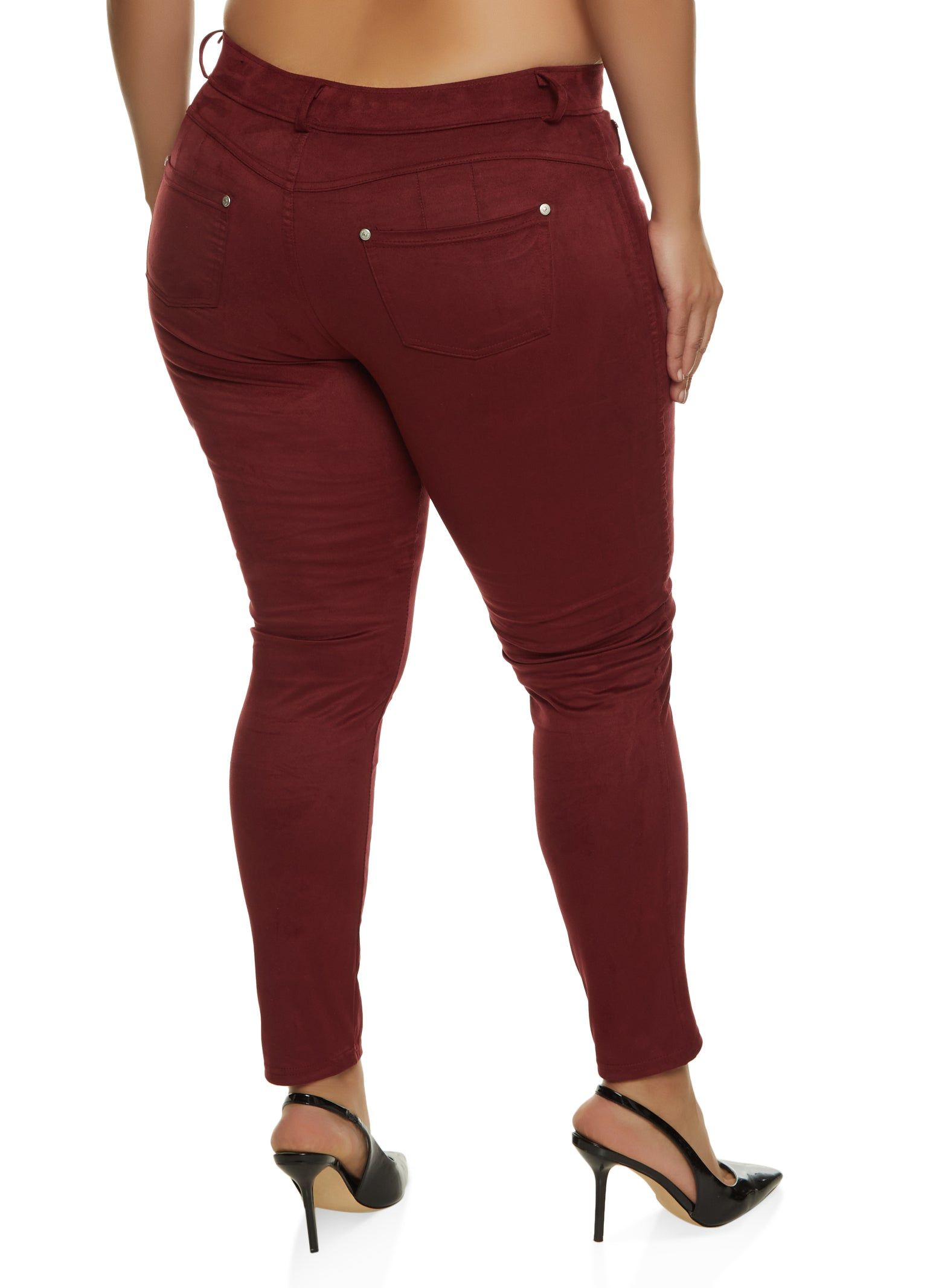 Plus Size Faux Suede High Waisted Pants sold by Rainbow product image thumbnail 2