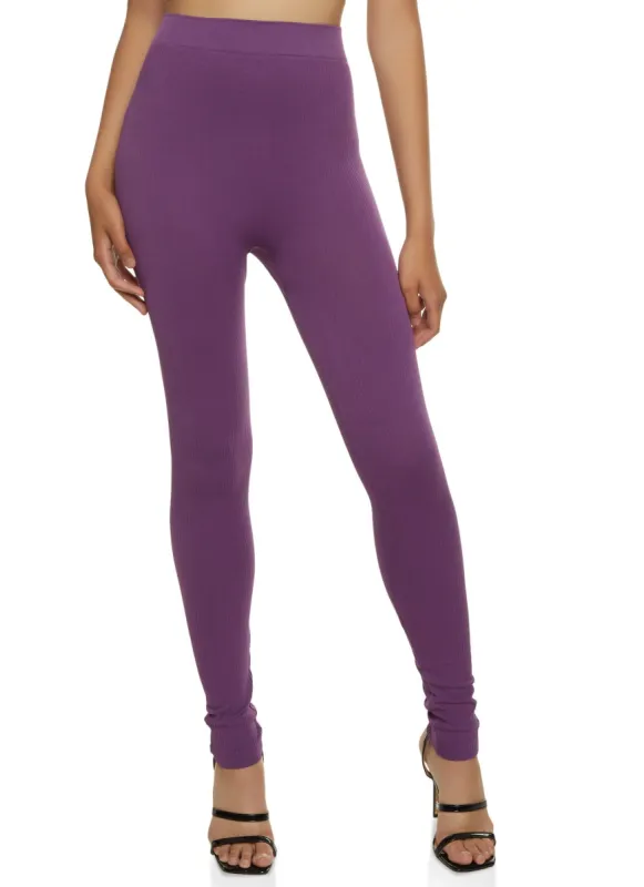 Solid Seamless Ribbed Leggings sold by Rainbow
