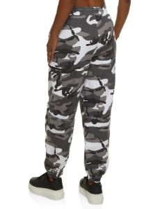 Camo High Waist Drawstring Cargo Joggers sold by Rainbow