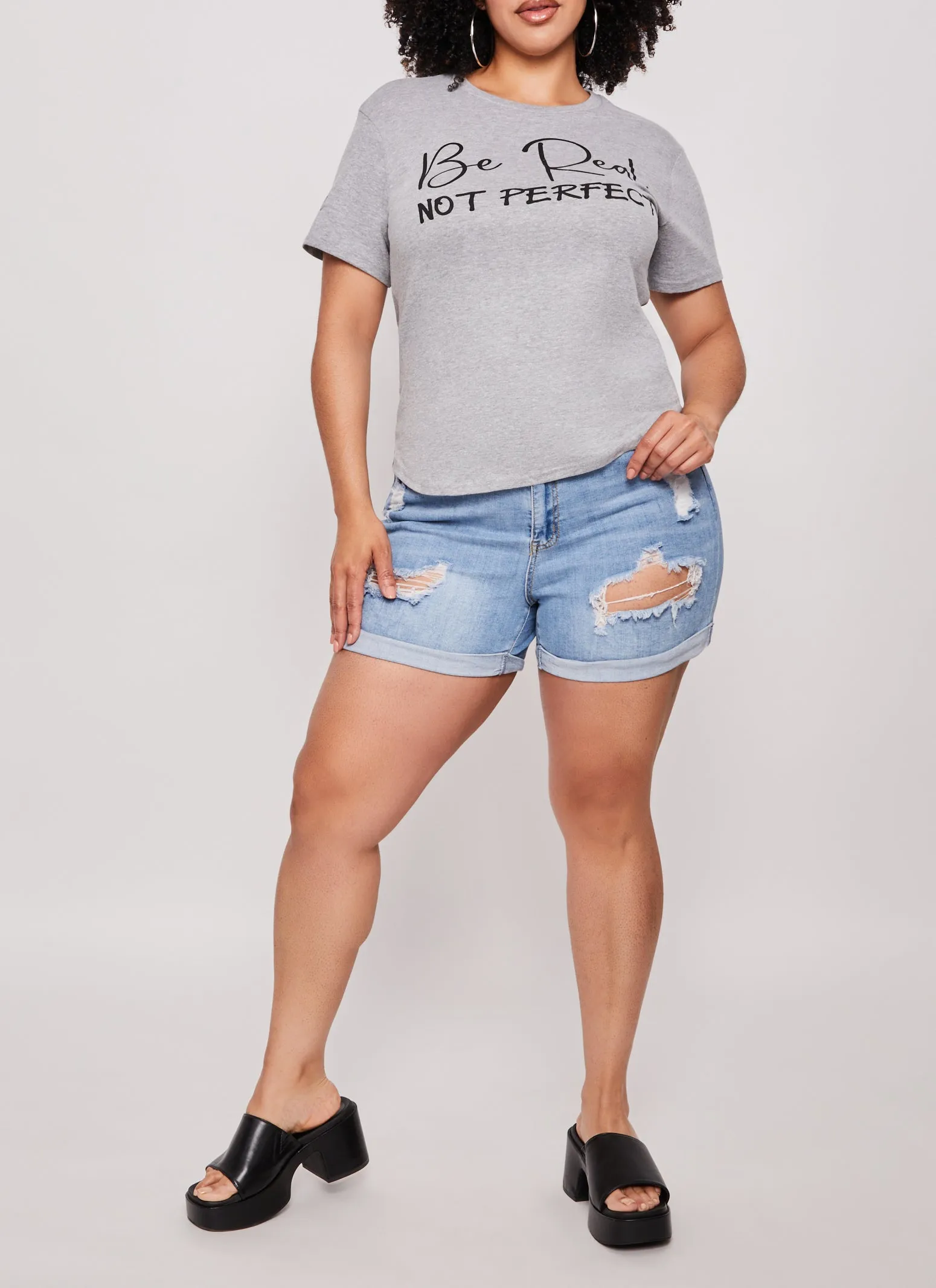 Plus Size Be Real High Low Graphic Tee sold by Rainbow product image thumbnail 2