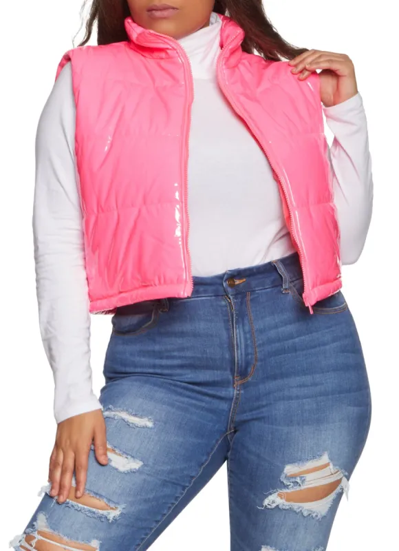 Plus Size Faux Patent Leather Vest sold by Rainbow