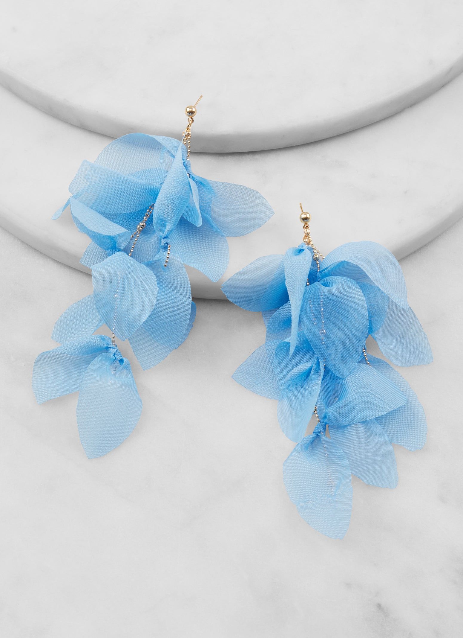 Fabric Petal Drop Earrings sold by Rainbow product image thumbnail 2