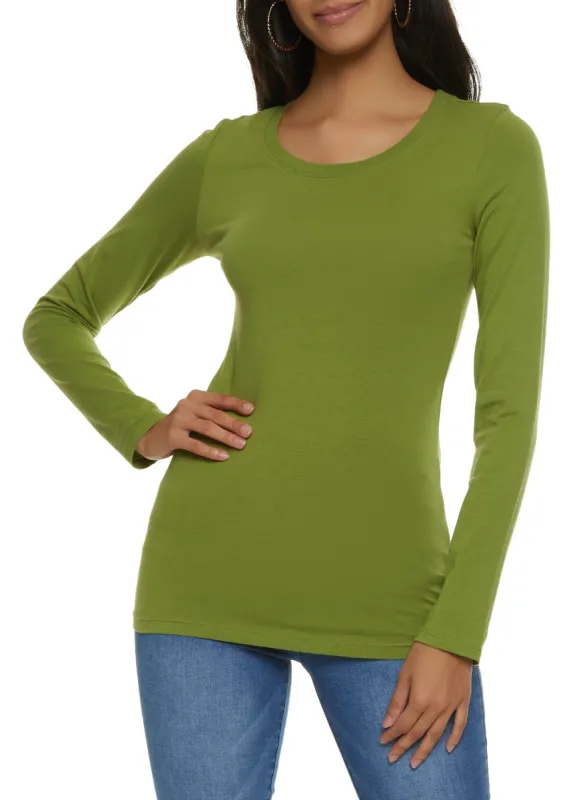 Basic Crew Neck Long Sleeve Tee sold by Rainbow