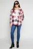 Plaid Sherpa Lined Button Front Shacket sold by Rainbow